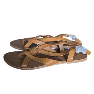 American Rag cie Women's Size 7 Dk Tan Strappy Ankle Buckle Sandals